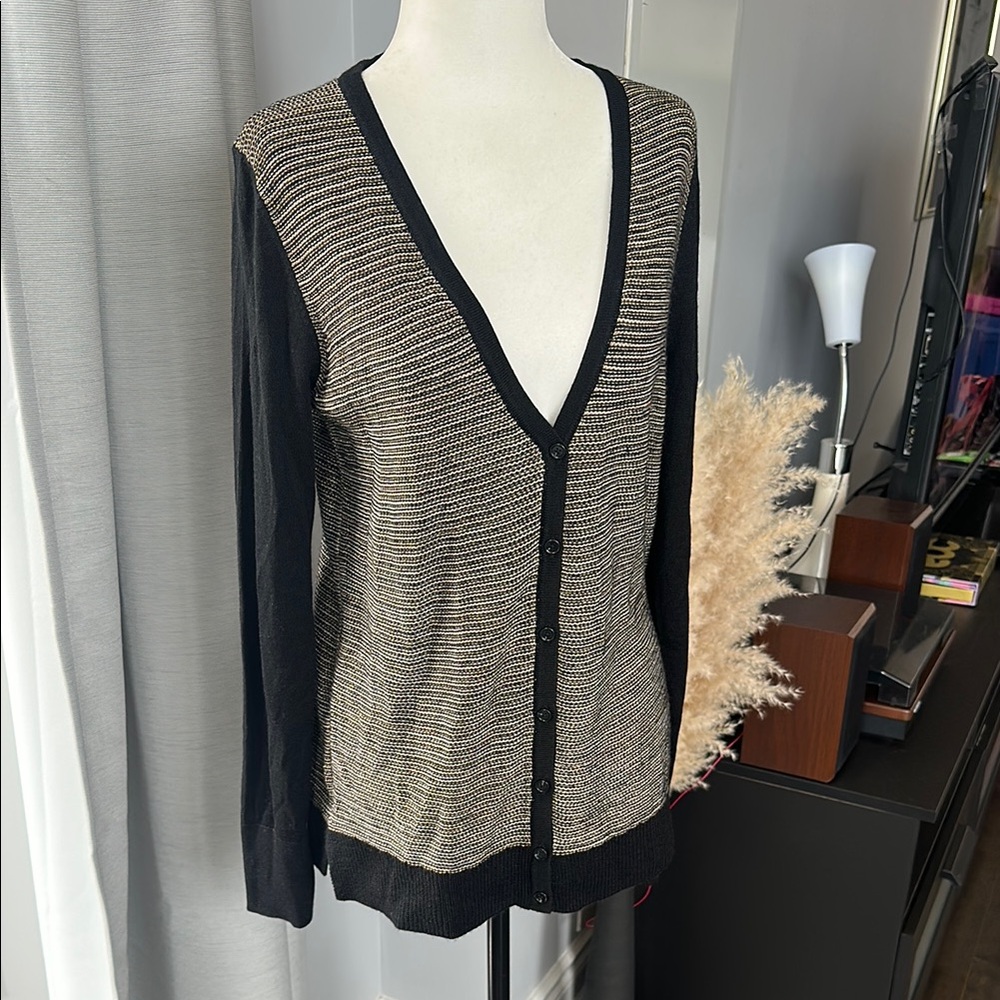 Black and Cream Women's Sweater